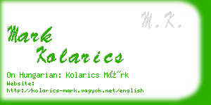 mark kolarics business card